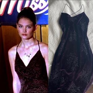 Y2K fairy gothic grunge 2000s 90s velvet maxi dress